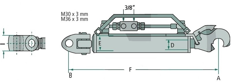 Schéma třetího bodu hydraulického kat. 3-3