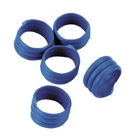 Spirálové kroužky na husy a krůty 18 mm modrý 20 ks 