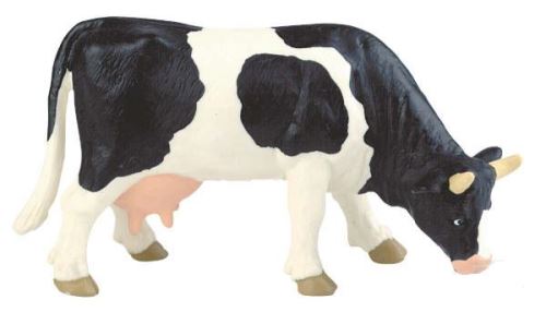 Bullyland - figurka černobílá kráva pasoucí se