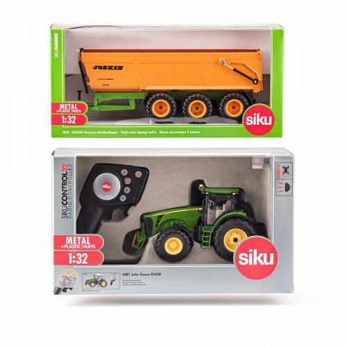 Siku - Traktor John Deere 8345 + návěs Joskin 2892 na dálkové ovládání SikuControl 32