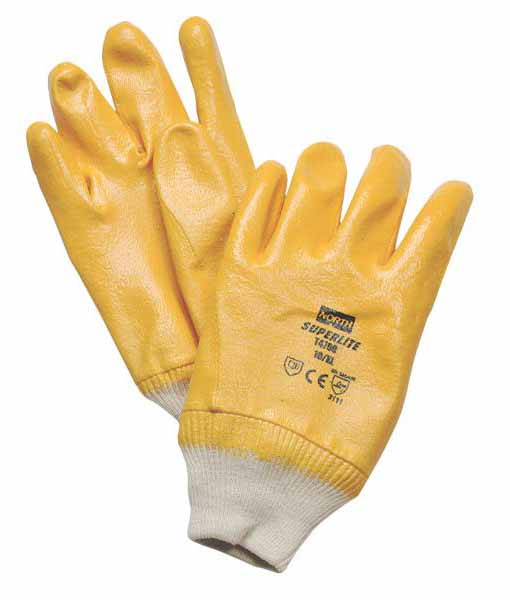 Nitrilové rukavice Superlite Plus s bavlněnou nosnou tkaninou velikost 7 / S žluté