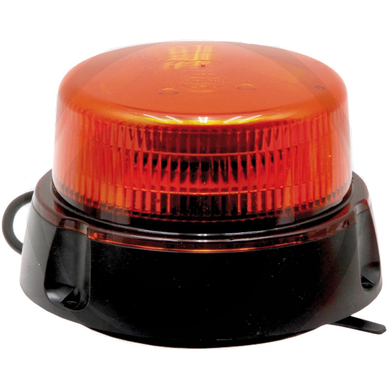 LED maják oranžový na traktor, auto výstražný 12 LED 12V/24V 14W nízký k našroubování