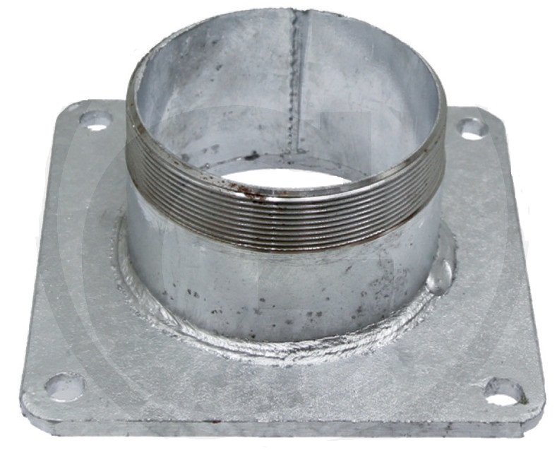 Ocelová příruba se závitem 4″ zinkovaná s vsuvkou na potrubí rozteč děr 150 x 150 mm
