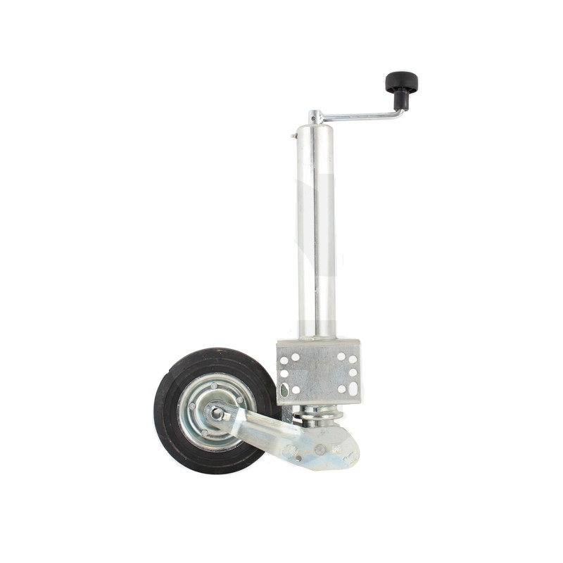 Opěrné kolečko k přívěsu, přívěsnému vozíku nosnost 250 kg trubka 60 mm sklopné, s klikou