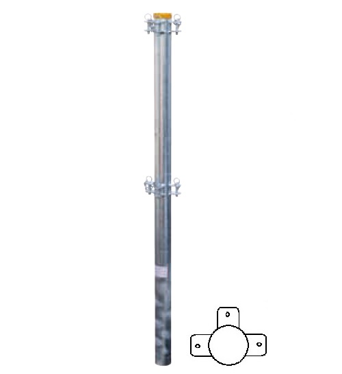Směrový sloupek Cosnet bez patky pro zabetonování průměr 102 mm délka 2130 mm, 3 směry