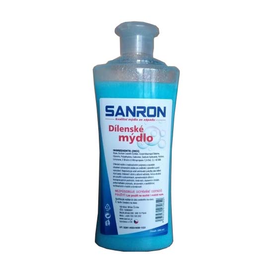 Dílenské mýdlo SANRON 500ml s neabrazivními polymery a vysokým obsahem ochranných složek
