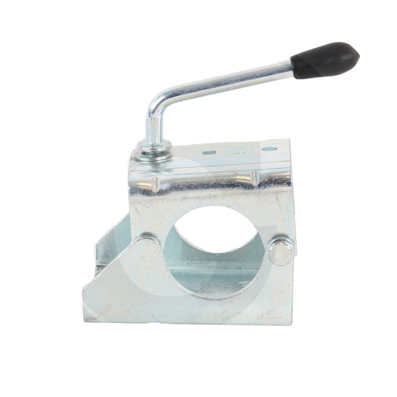 Držák opěrného kolečka přívěsu pro trubku 60 mm, pevná klika, ocelová deska