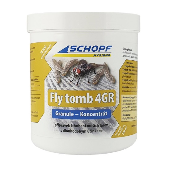 Granulovaný koncentrát Schopf Fly tomb 500g na hubení larev much s dlouhodobým účinkem