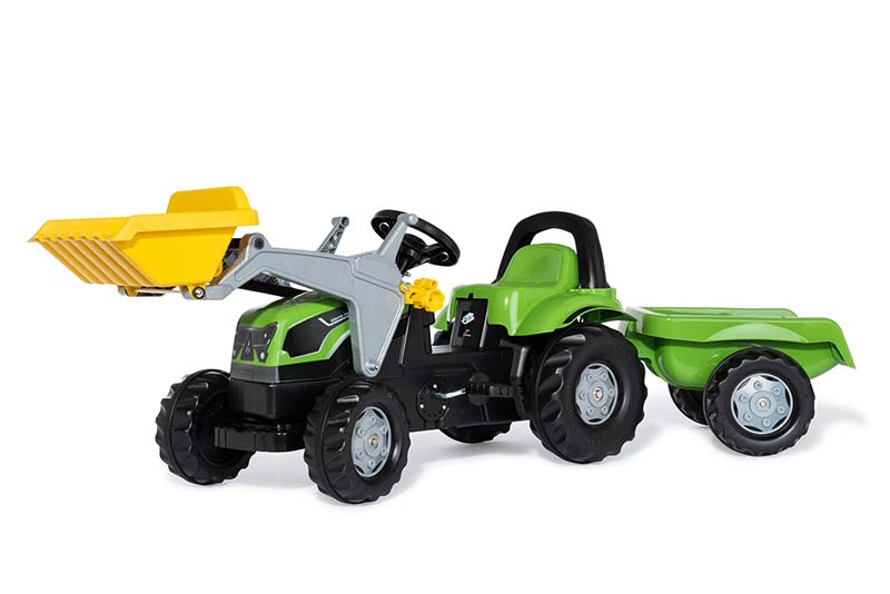 Rolly Toys – šlapací traktor Deutz Agrolux s vozíkem a čelním nakladačem Rolly Kid