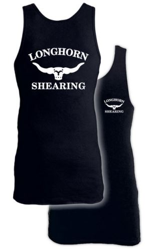 Prodloužené bavlněné tílko Longhorn velikost XL barva černá