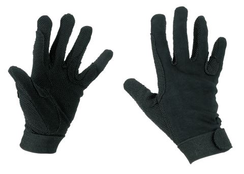 Jezdecké rukavice bavlněné Jersey, barva černá, velikost M