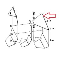 Prodloužený shazovací plech pravý pro řádek 1,5 m na diskové žací stroje Rozmital SC-301C