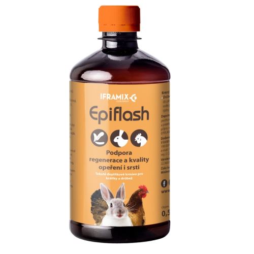 Epiflash 500 ml pro regeneraci a kvalitu kůže, srsti drůbeže a králíků