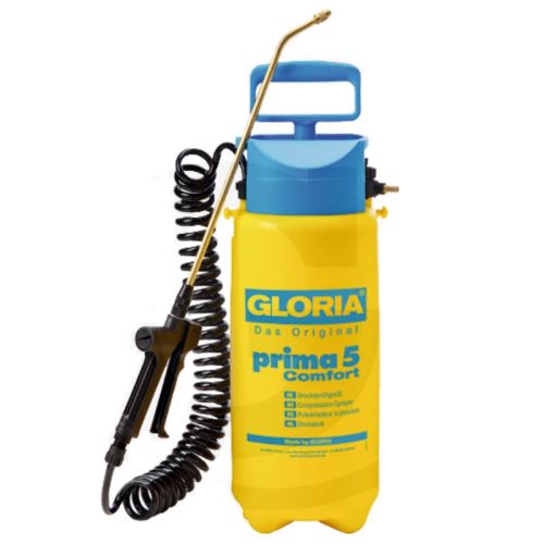 Ruční zahradní postřikovač Gloria Prima 5 Comfort 5 l se spirálovou hadicí 2,5 m