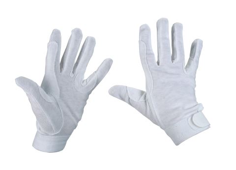Jezdecké rukavice bavlněné Jersey, barva bílá, velikost S