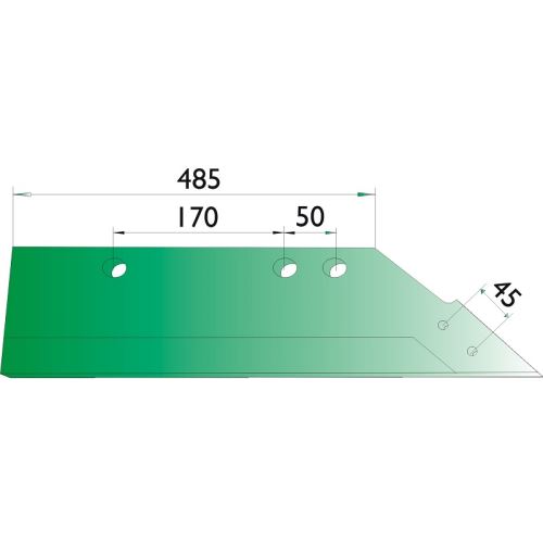 Pluhové ostří pravé 485 mm na pluh Gassner MRSS1580 AgropaGroup