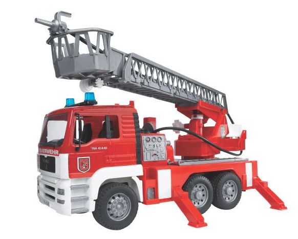 Bruder – požární auto MAN se žebříkem včetně světelného a zvukového modulu