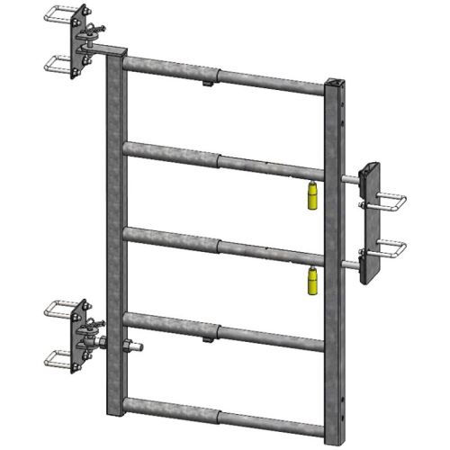 Výsuvná brána průměr 42,4 - 34 mm 5 řad pro stájové hrazení s průchodem pro zvířata Cosnet