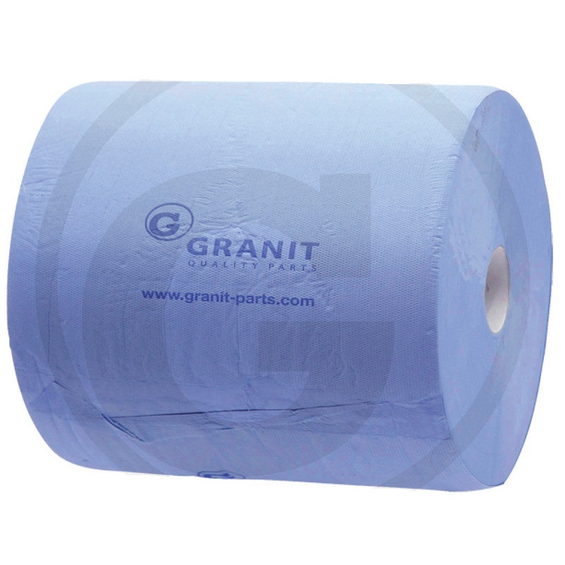 Papírový ručník Granit 1000 útržků 375 x 380 mm 2-vrstvý modrý, utírací papírová role 2 ks