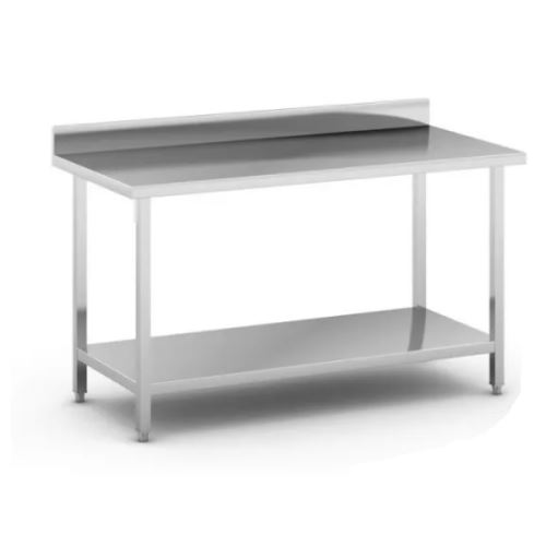 Nerezový pracovní stůl se zadní lištou, český výrobek 1500 x 600 x 950 mm nosnost 150 kg