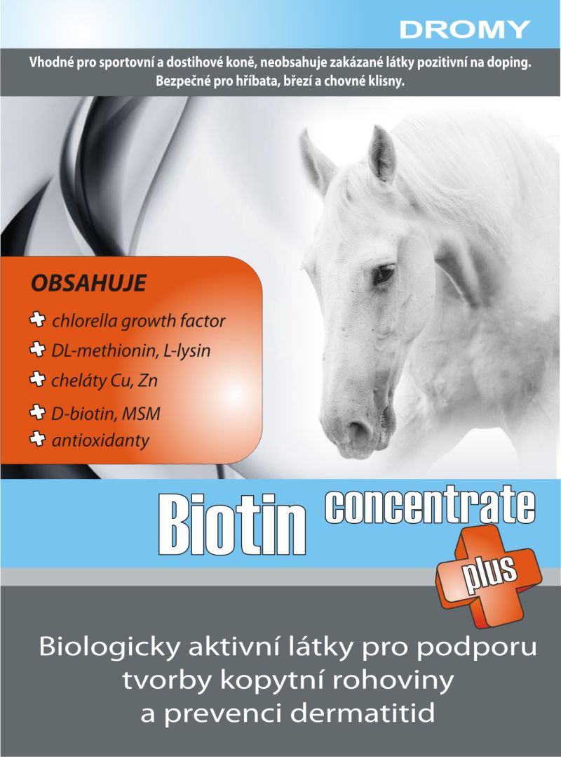 DROMY Biotin Plus concentrate 900 g krmný doplněk na podporu růstu kopytní rohoviny