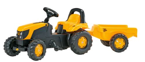 Rolly Toys modelová řada Rolly Kid - šlapací traktor JCB s přívěsem