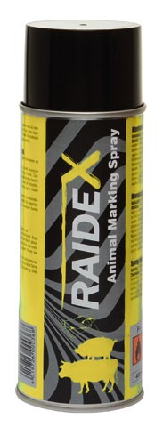 Značkovací sprej RAIDEX 400 ml žlutý k označování skotu, prasat a koz