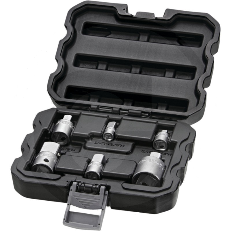 Sada adaptéry nástrčných klíčů 1/4″ + 3/8″ + 1/2″ + 3/4″ Granit BLACK EDITION 6 ks v kufru