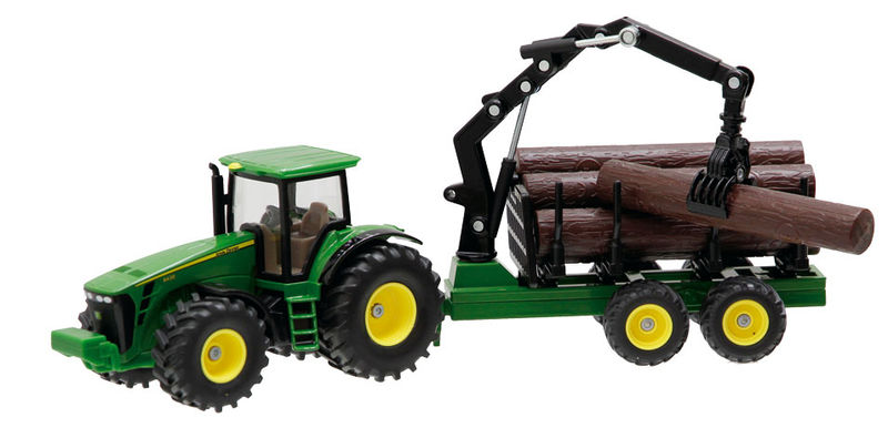 Siku – traktor John Deere 8430 s lesnickým přívěsem 1:50