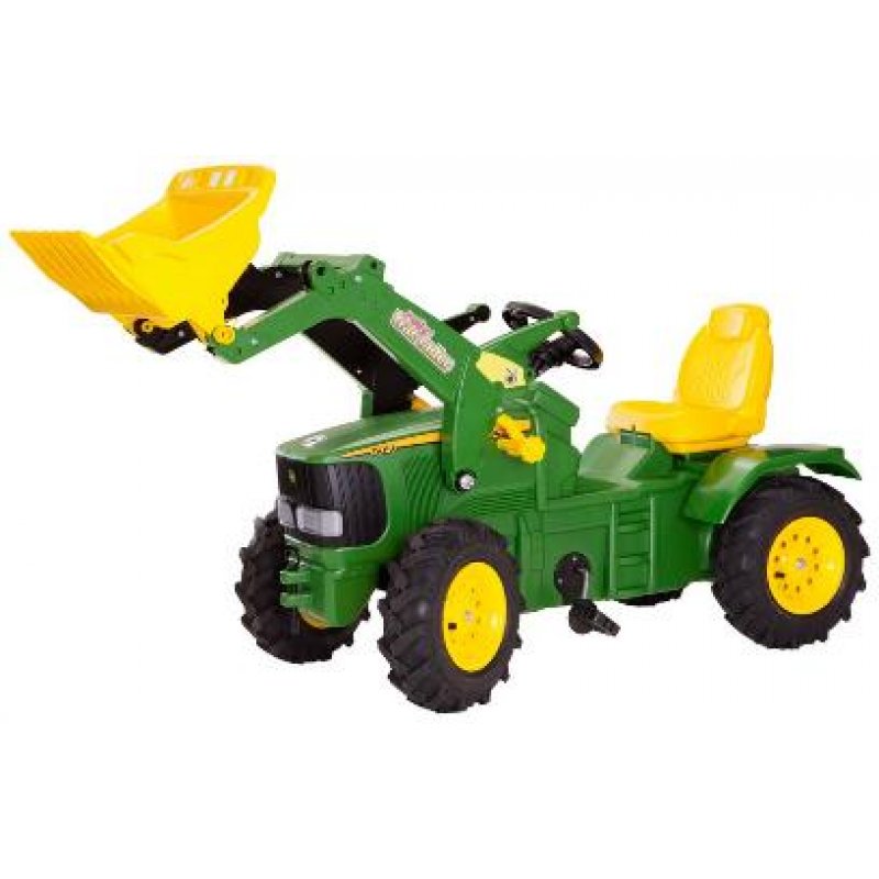 Rolly Toys - šlapací traktor John Deere 6210 R s nakladačem a pneumatikami plněnými vzduch