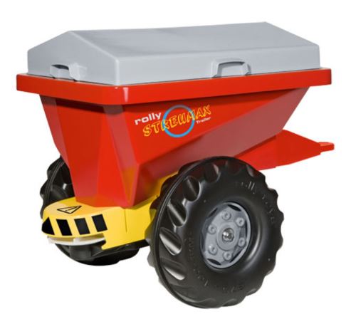 Rolly Toys - sklápěcí přívěs na stelivo za šlapací traktory a nakladače červeno-stříbrný