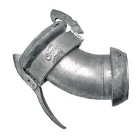 Perrot koleno 45° samec–samice 6" / 159 mm zinkované na fekál