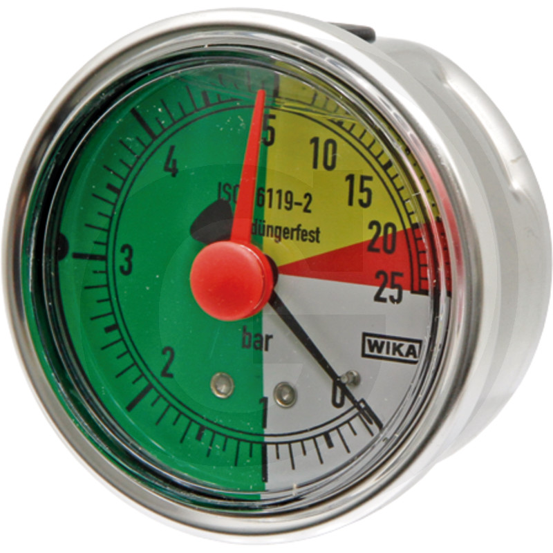 Glycerinový tlakoměr, manometr Wika přípoj 1/4″ zadní průměr 63 mm pro postřikovače 0-5-25