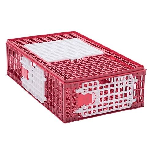 Skládací přepravní box na drůbež River 95,5 x 57 x 27,5 cm plastový 3 posuvná dvířka