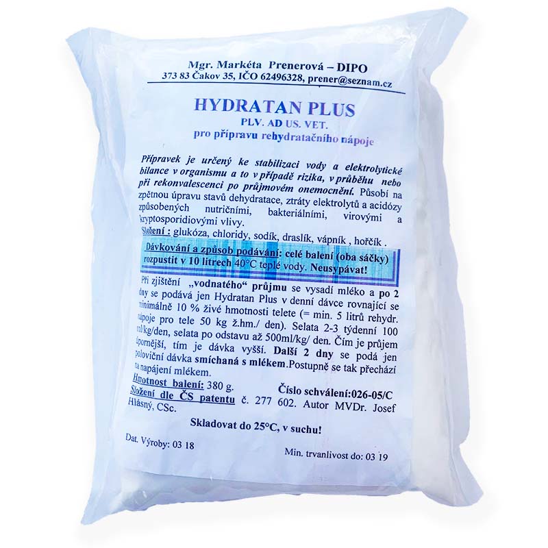 Hydratan Plus V 380 g na rehydratační roztok pro telata, selata, jehňata, kůzlata 10 l