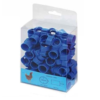 Zámkové kroužky na slepice a kachny 16 mm modrý 100 ks 