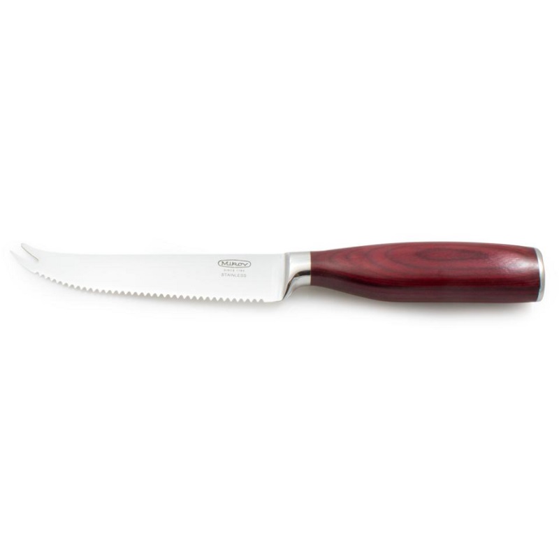 Nůž na zeleninu 11 cm RUBY rovný zoubkovaný dřevěná střenka špička 2 hroty dárková kazeta