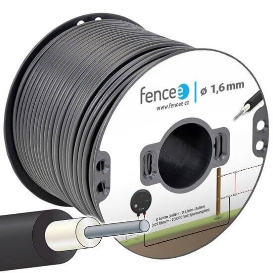 Vysokonapěťový kabel ocelový Fencee 10 m pro elektrický ohradník