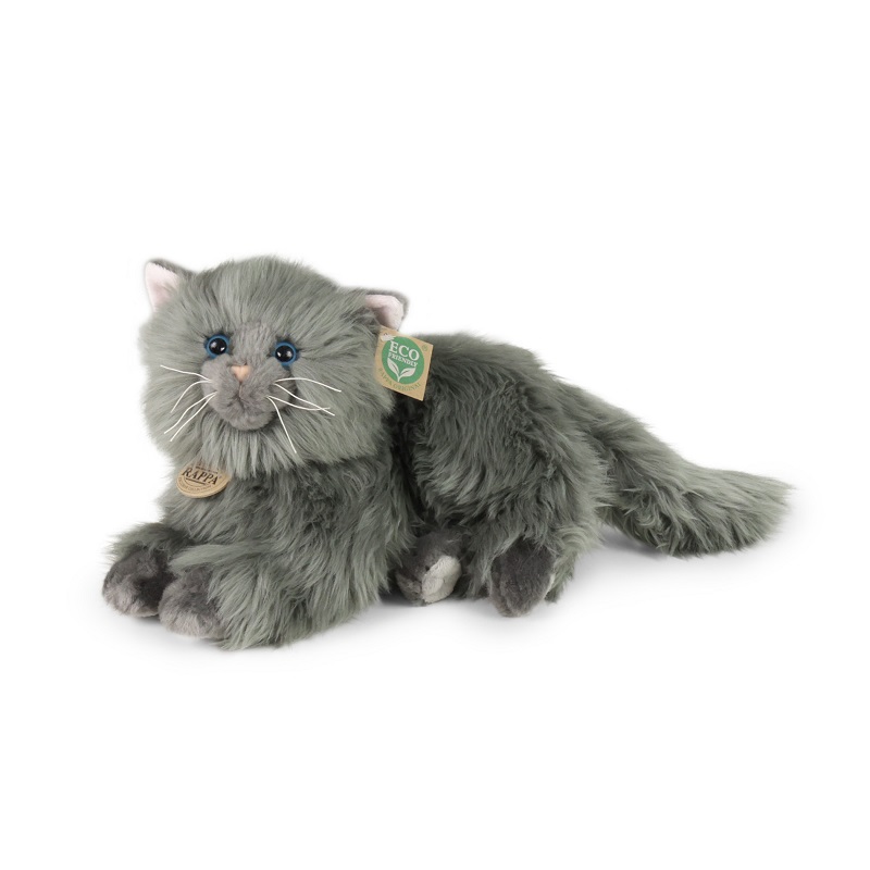 Plyšová kočka perská šedá ležící Rappa velikost 30 cm
