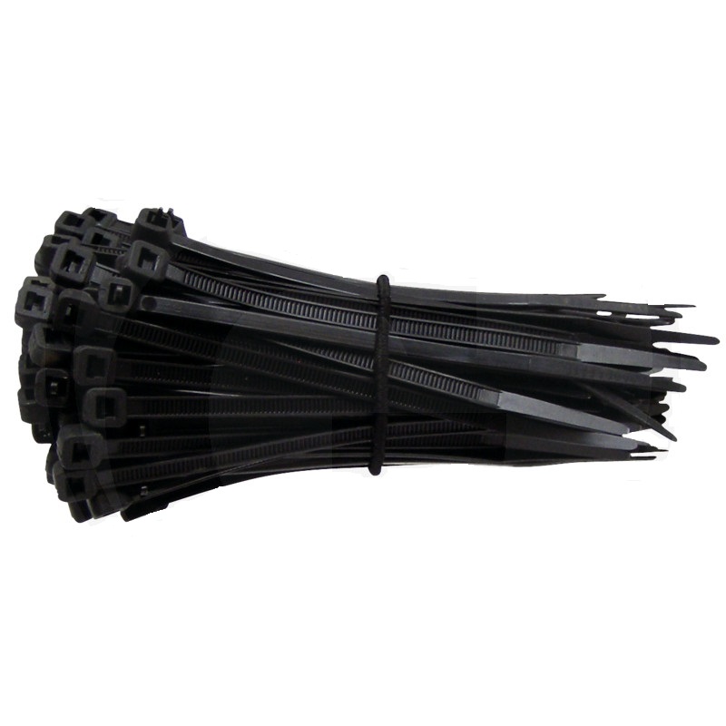 Vázací pásky stahovací na kabely 100 x 2,5 mm černé polyamidové 100 ks