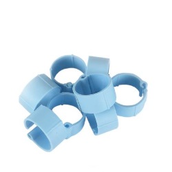 Zámkové kroužky na slepice a kachny 16 mm modrý 20 ks