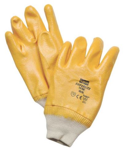 Nitrilové rukavice Superlite Plus s bavlněnou nosnou tkaninou velikost 9 / L žluté