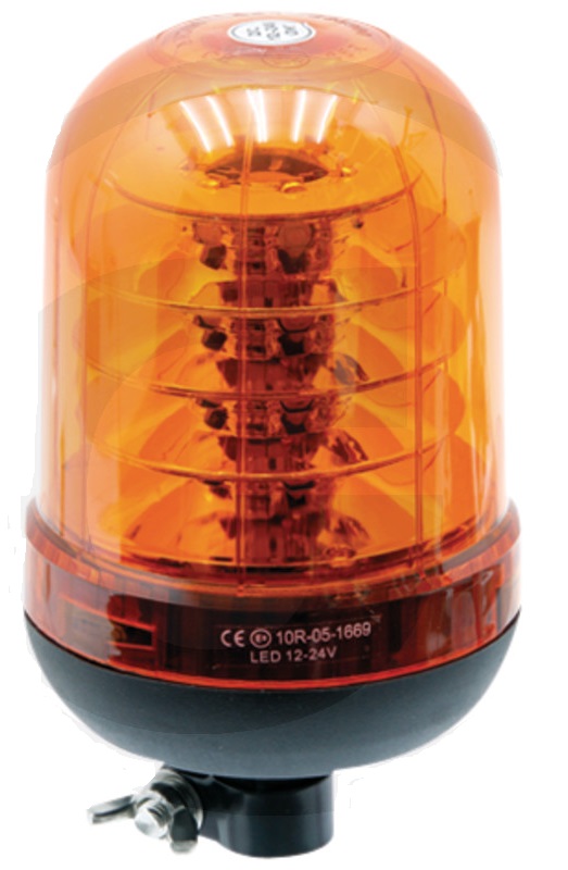 LED maják oranžový na traktor, auto výstražný 60 LED 12V/24V