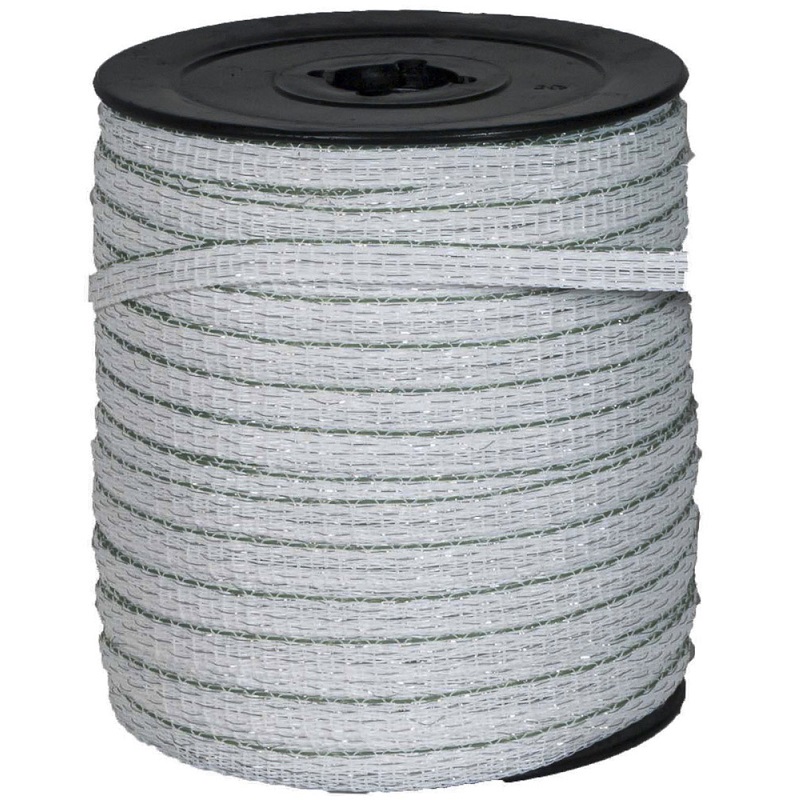 Zeleno-bílá ohradníková páska OLLI BASIC line 40 mm/200 m odpor 5,8 Ohm/m