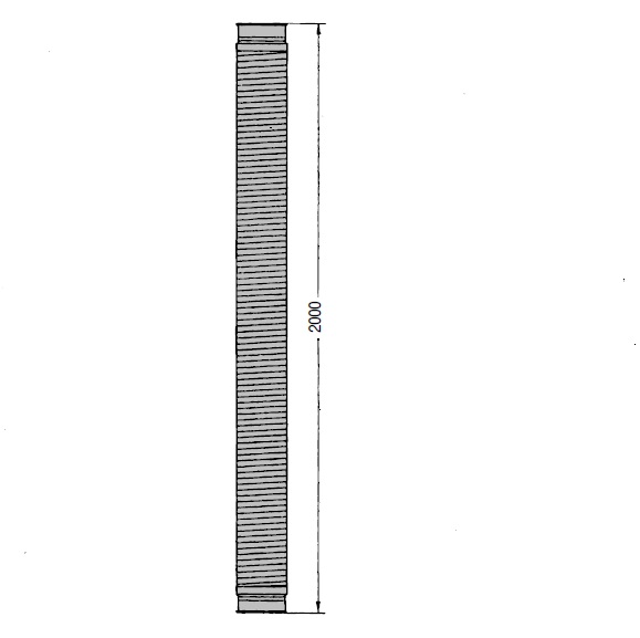 OK 160 Ocelová ohebná hadice Kongskilde 2 m pro pneumatický dopravník na obilí