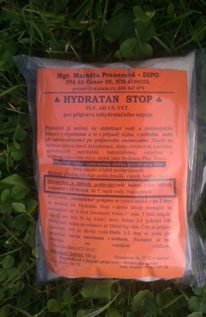 Hydratan Stop V 380 g pro přípravu rehydratačního roztoku pro telata, selata, jehňata 10 l