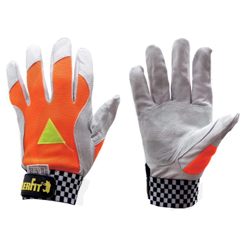 Lesnické rukavice Keiler Fit Orange z kozinky velikost 12 – XXL barva oranžová – šedá