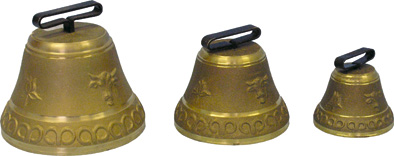 Pastevní kravský zvon, zvonec pro skot litý z mosazi průměr 140 mm