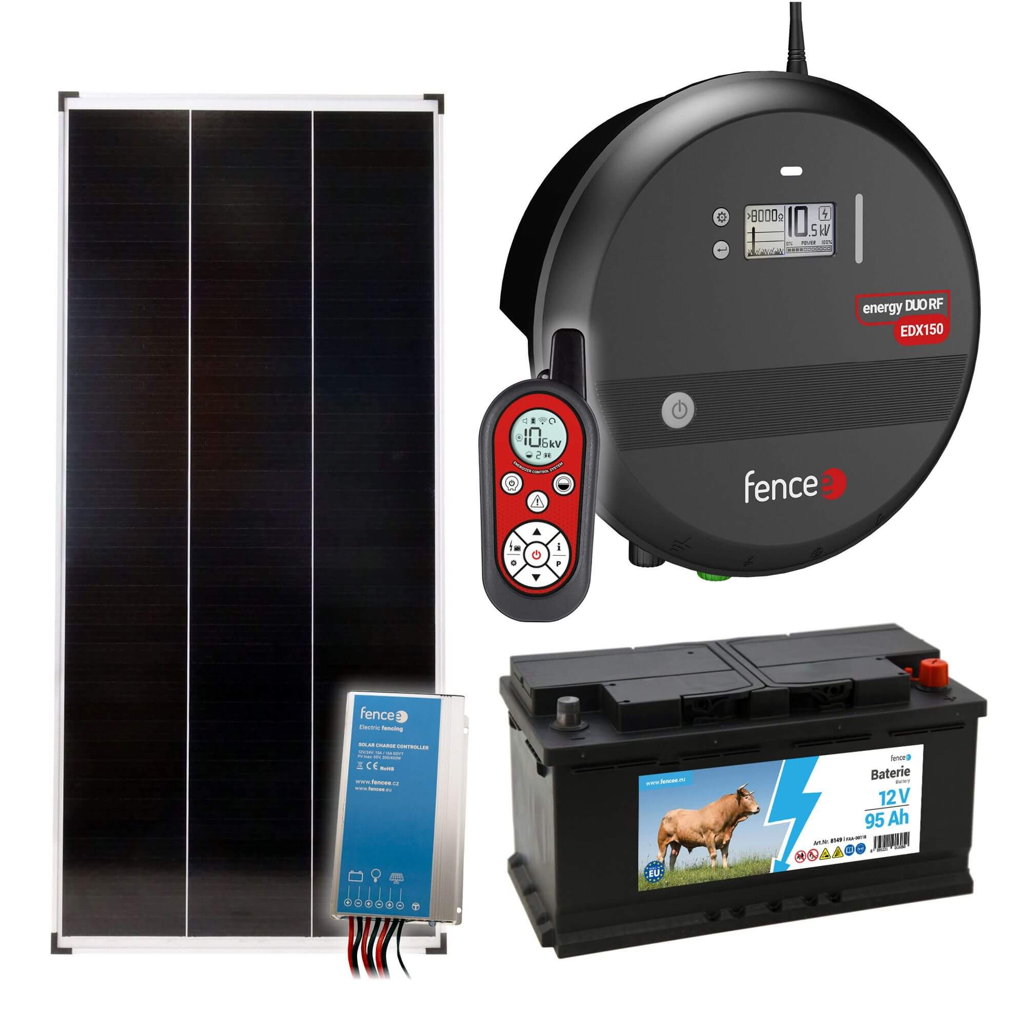 Solární zdroj pro elektrický ohradník fencee DUO EDX 150, 15 J 200 W solární panel