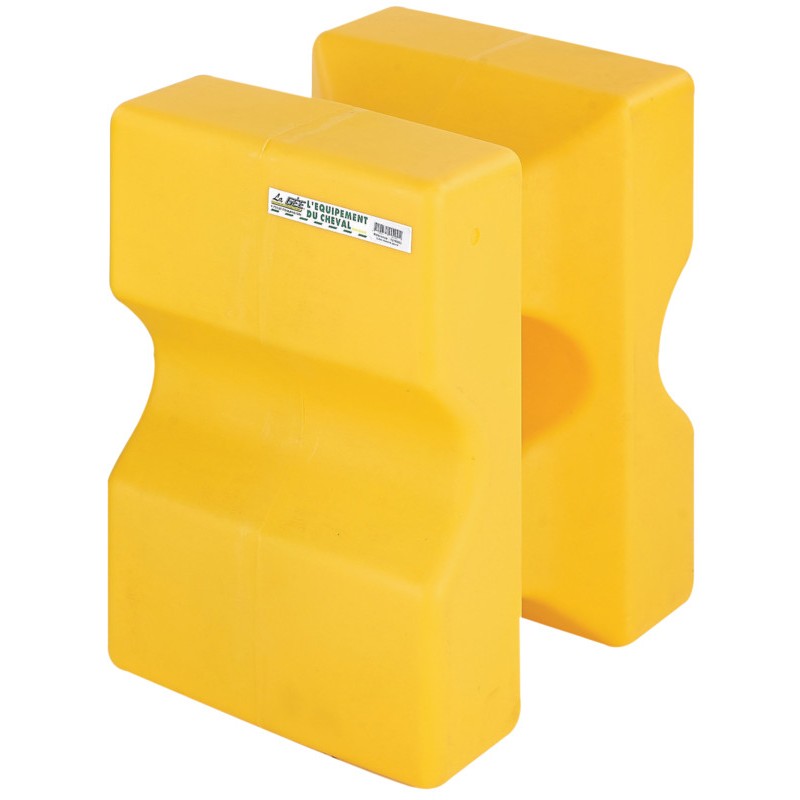 Plastový stojan na kavalety pro koně La GÉE Block žlutý 56 x 36 x 45 cm